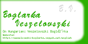 boglarka veszelovszki business card